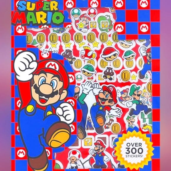 Super Mario Sticker Book 4 Sheets NWT - Picture 3 of 8